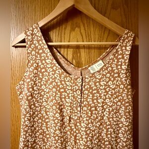 Brown and White Printed Sleeveless Jumpsuit by Saturday Sunday Anthropologie